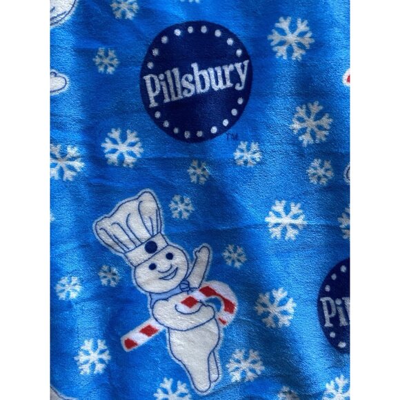 Pillsbury Doughboy Christmas Soft Plush Throw Blanket Oversized 60 X 70” Blue - Picture 4 of 13